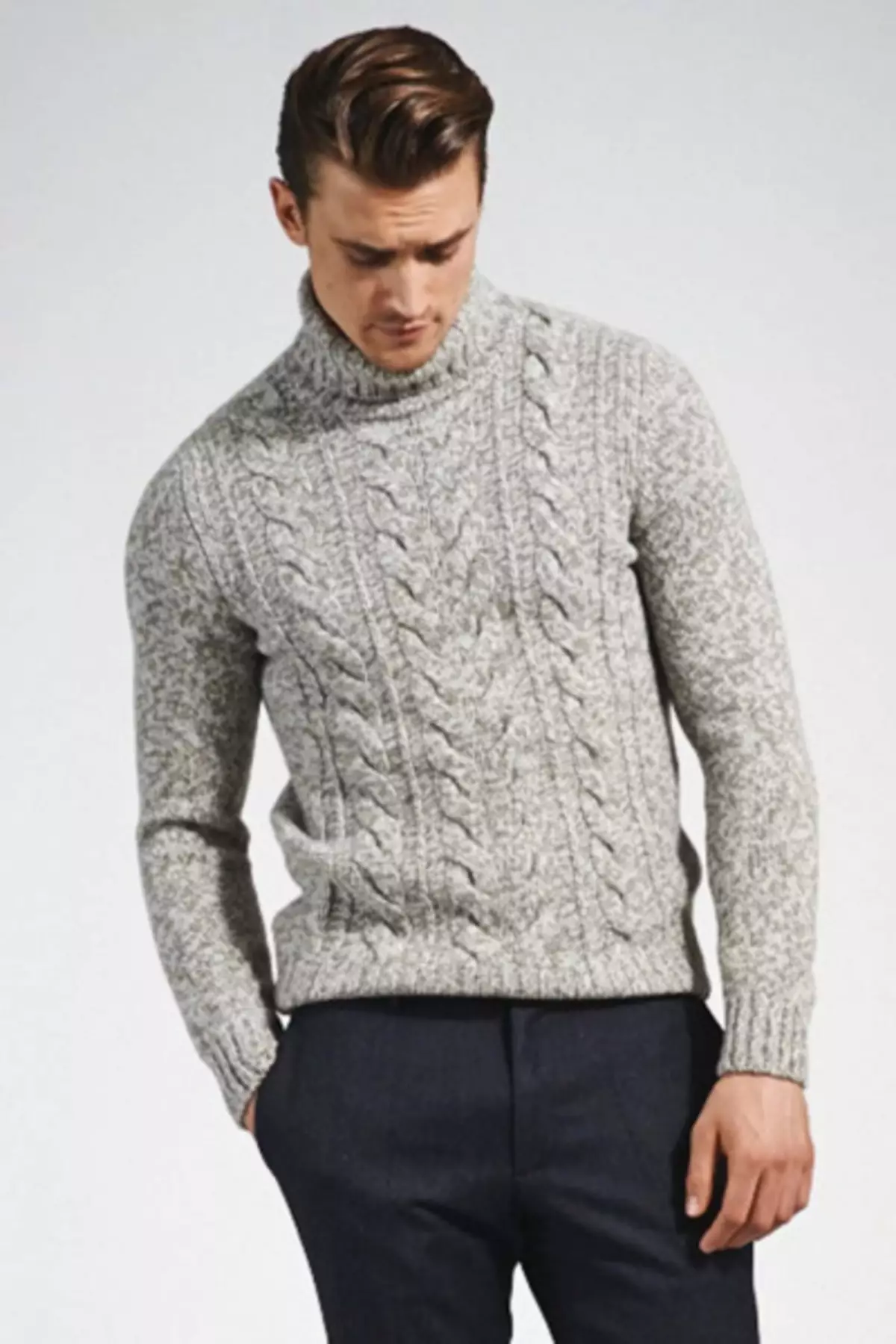 свитер мужской вязаный с горлом фото