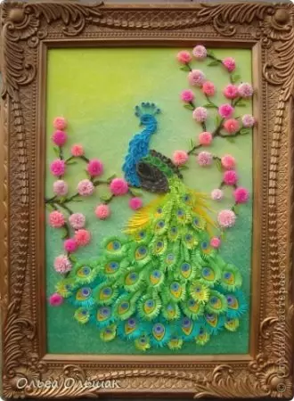 Quilling Peacock: Masterklasse fan fûgelirkel út Olga Olshak