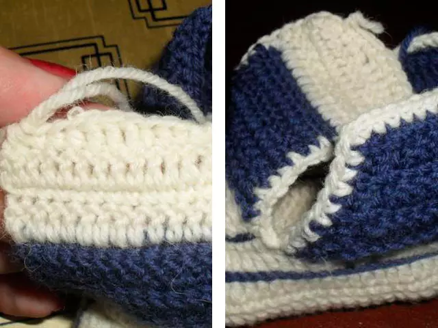 Adidas booties with knitting needles: master class with schemes and video