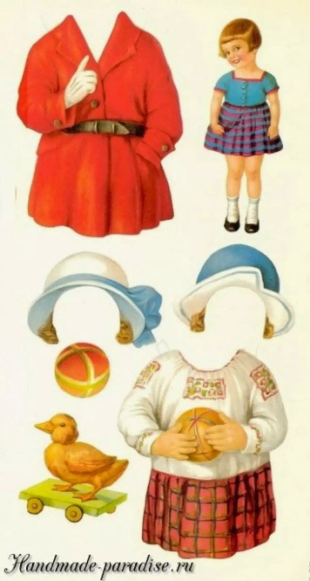 Гроздобер хартија кукли со облека