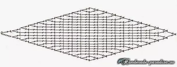 Plaid och kuddar med virkade mångfärgade rhombuses