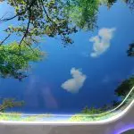 Ταπετσαρία με σύννεφα για οπτική επέκταση του δωματίου: Συμβουλές για την επιλογή και την επικόλληση στην οροφή