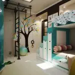 ترتيب وإنشاء تصميم غرفة الأطفال 12 متر مربع: التقنيات العملية