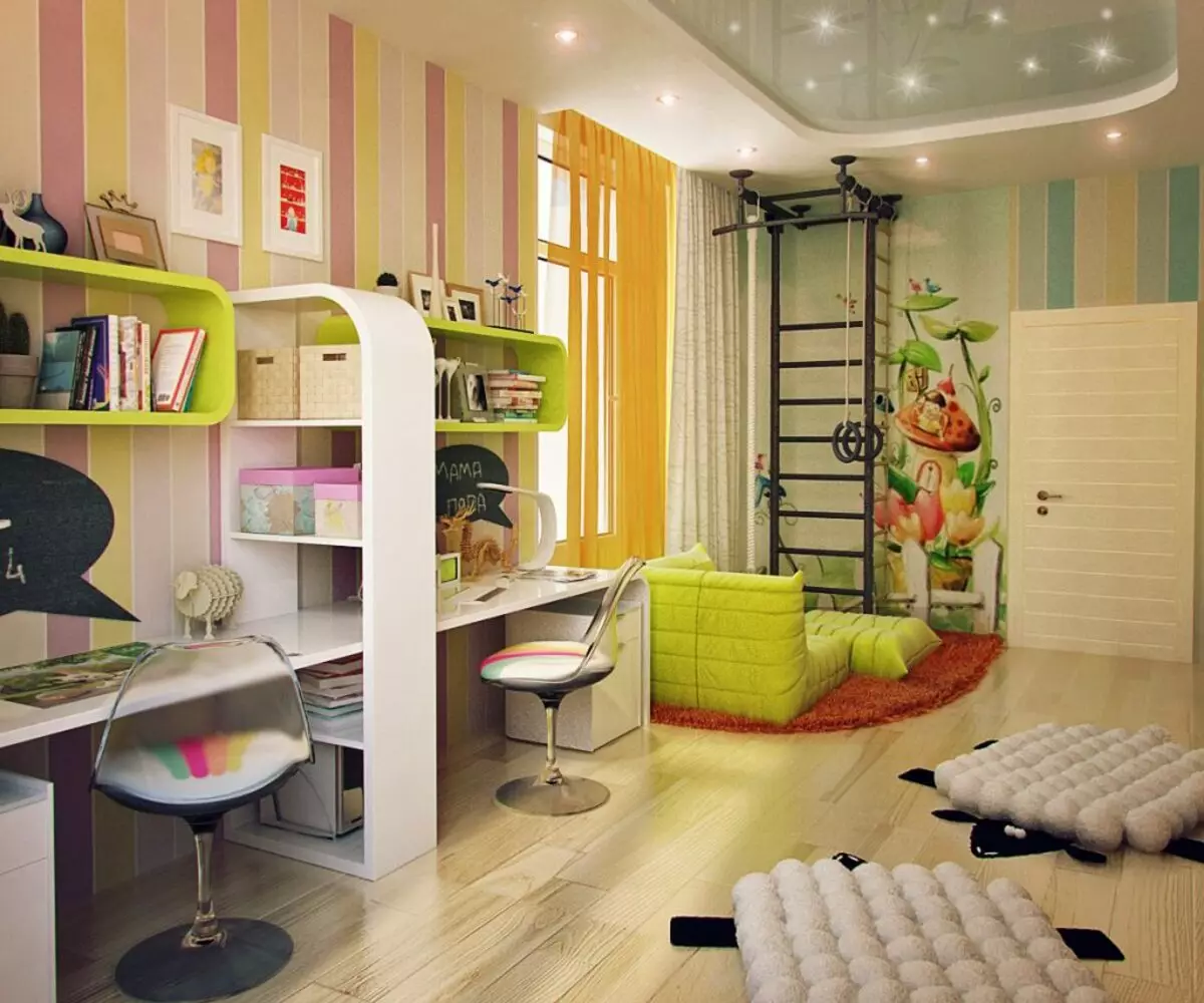 子供の部屋の設計の配置と創造12平方メートル：実用的な技術
