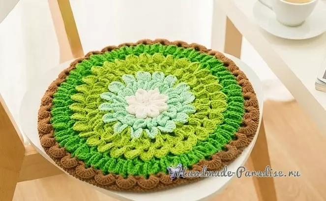 Lotus Crochet - pandekorasyon na katinuan para sa upuan