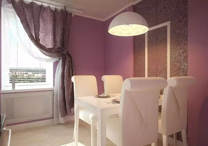 Tapešu purpura krāsa virtuvei