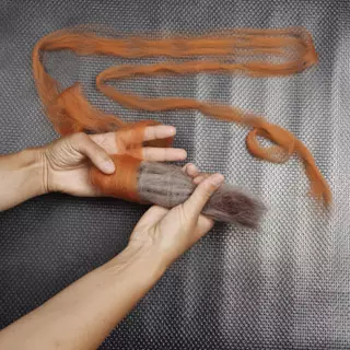 Wet felting from wool: Listenok - hand toy, master class for beginners