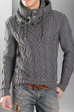 Tricô um lindo pullover para homens: esquema com descrição