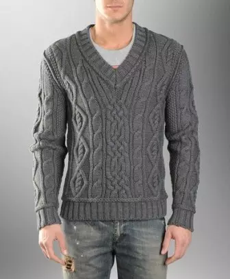 Een mooie trui voor mannen breien: schema met beschrijving