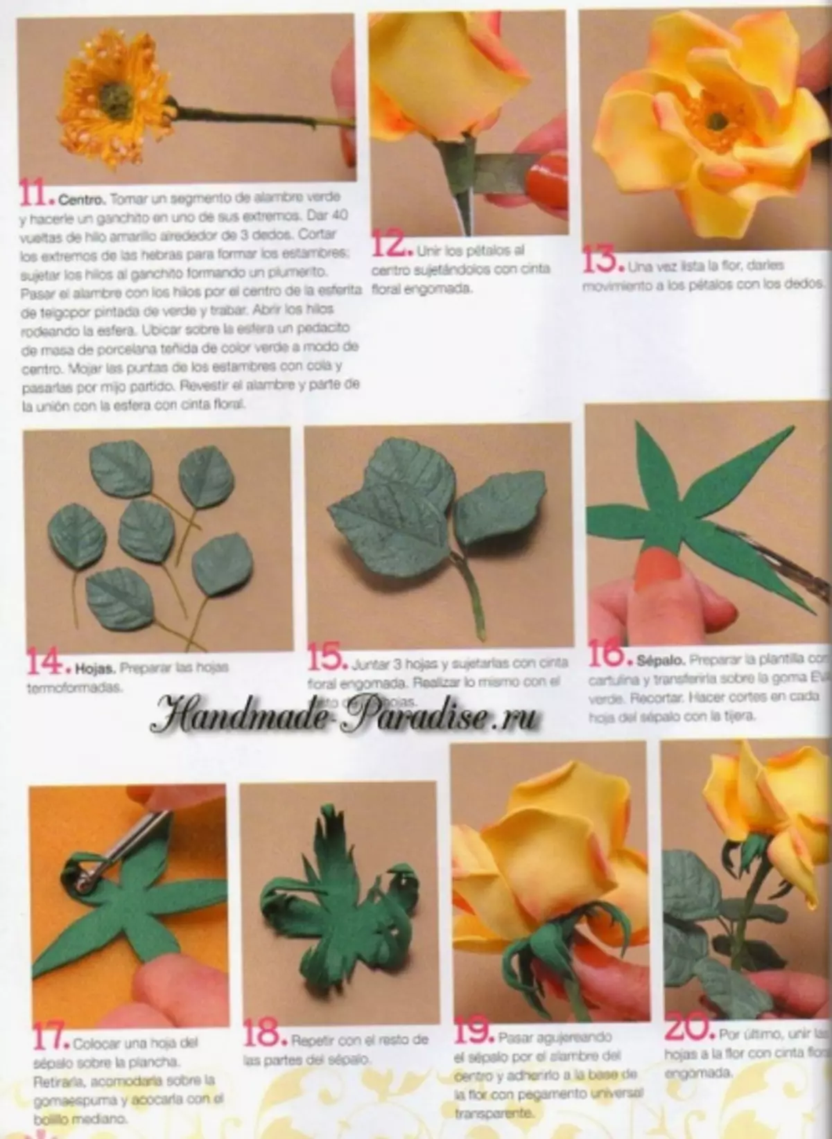 Flowers from Foamiran. Instructions and patterns