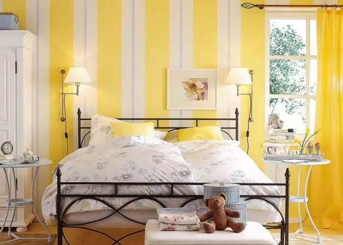 Papel de parede Cores de limão no interior de quartos diferentes