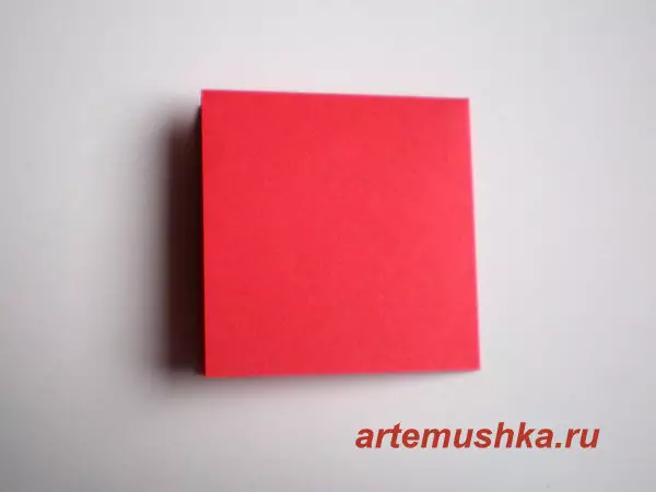 Origami steg från papper med händer: Schema på ryska för nybörjare
