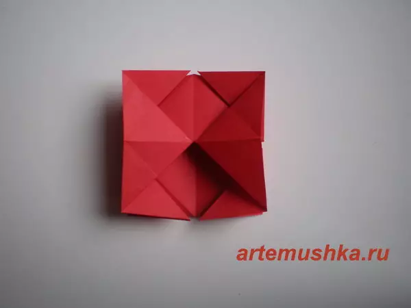 Cododd Origami o bapur gyda dwylo: cynllun yn Rwseg i ddechreuwyr