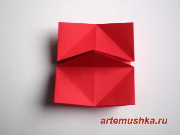 Origami steg fra papir med hender: ordningen på russisk for nybegynnere