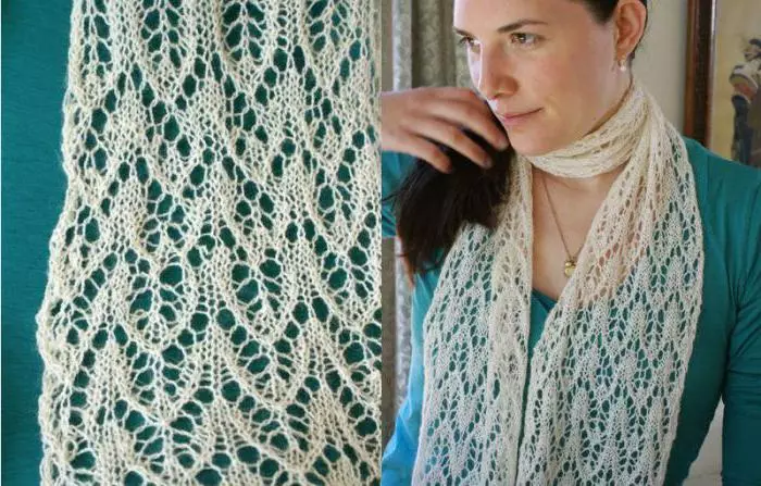 అల్లడం సూదులు తో ఓపెన్ వర్క్ scarves: వీడియో తో పని యొక్క పథకాలు మరియు వివరణలు