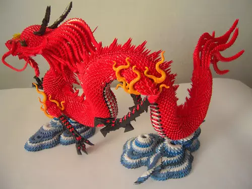 Dragon: modulaire origami, assemblyschema met stapsgewijze instructies en masterclass