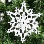 [Afirîneriya malê] Snowflakes Knitted - Decor hewa ji bo New Year
