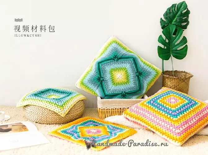 Crochet jastuk sa graditeljskom efektu