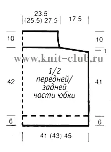 Dzianie pięknej ciepłej spódnicy dziewiarskich igieł dla kobiet: schemat z opisem