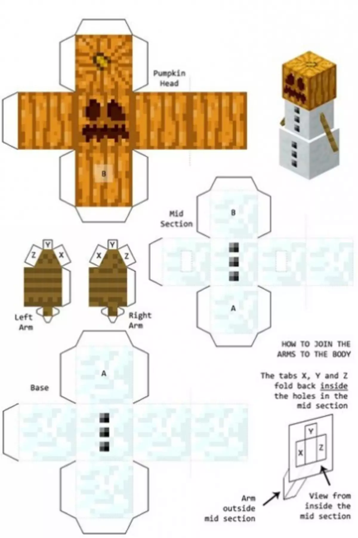 Origami Minecraft vu Pabeier: Schemaen, wéi fir Blocks a Videoen ze maachen