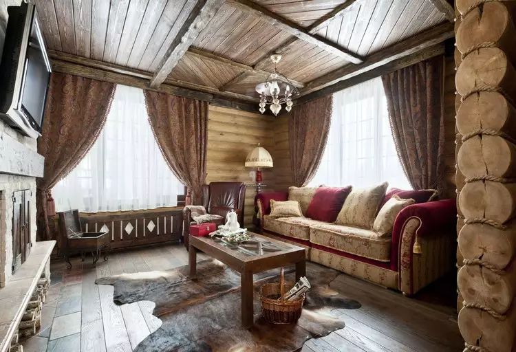 Interior rumah kayu di dalam: ide-ide modern untuk rumah pedesaan pribadi (43 foto)
