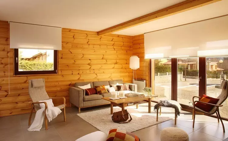 Das Innere eines Holzhauses innen: moderne Ideen für ein privates Landhaus (43 Fotos)