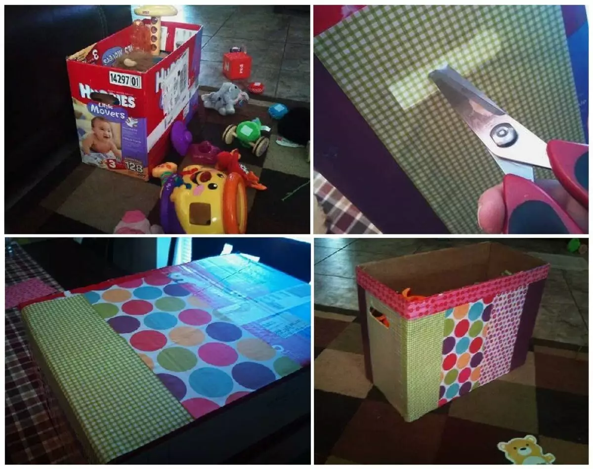 Homemade Toy Drawer: Safidy avy amin'ny baoritra, lamba ary hazo (4 mk)