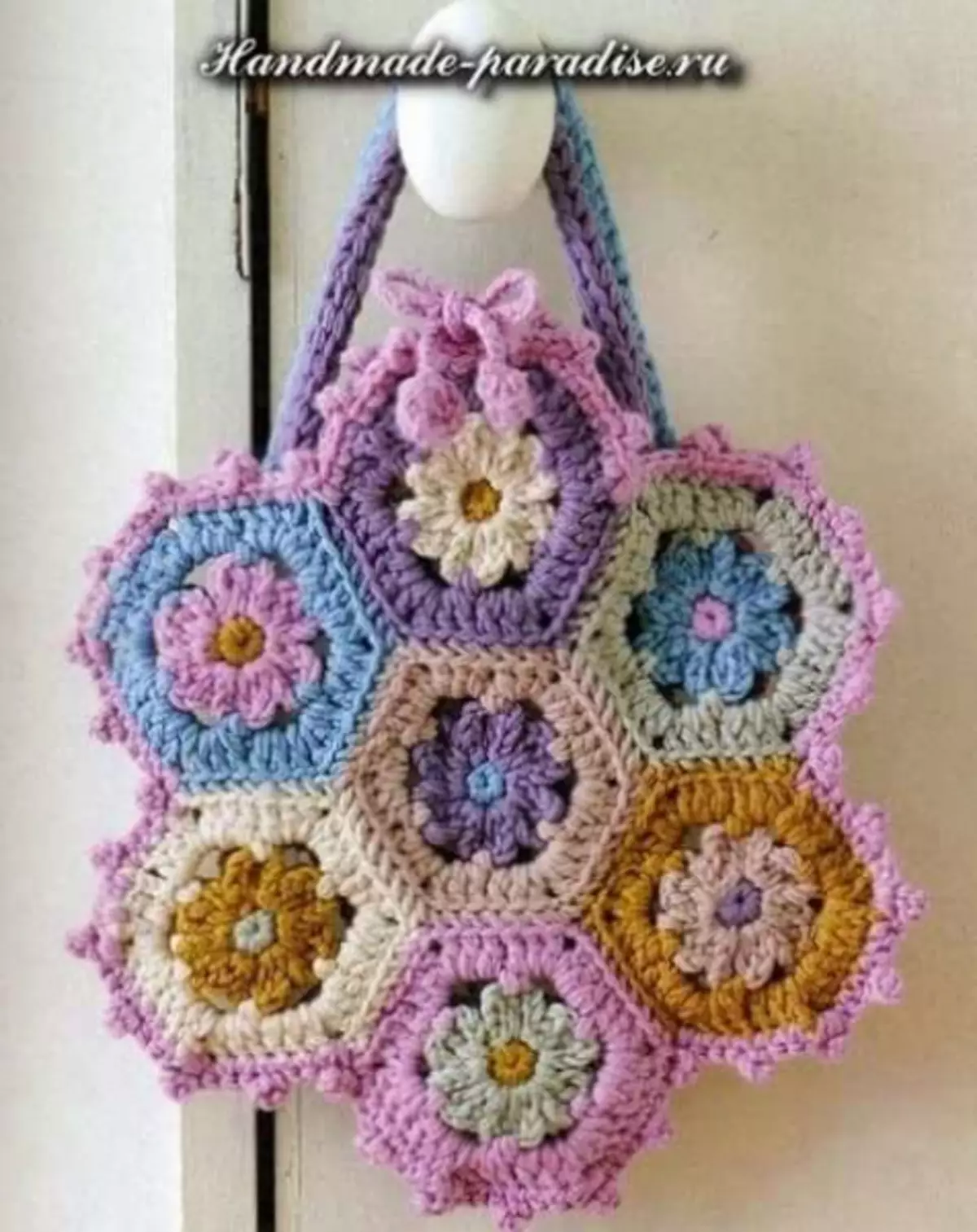 Sxemləri olan çiçəkli crochet motivləri