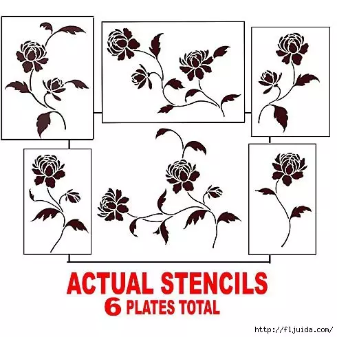 57 Stenciluri florale pentru decorațiuni și design de perete