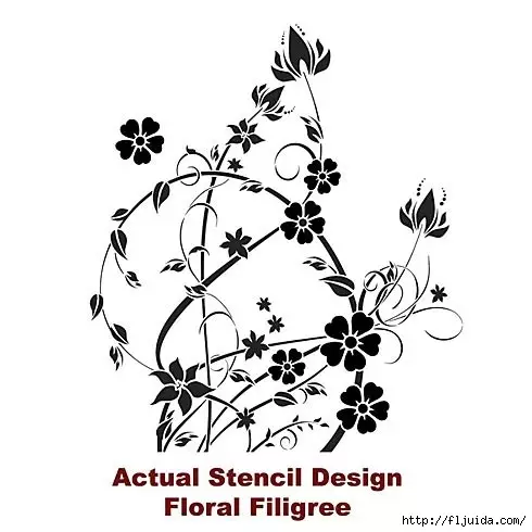 57 Gėlių trafaretai apdailai ir sienų dizainui