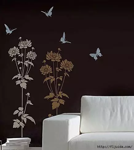 57 Ziedu trafareti dekorēšanai un sienu dizainam