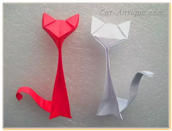 Origami mačka: glavni razred s shemama i videozapisima