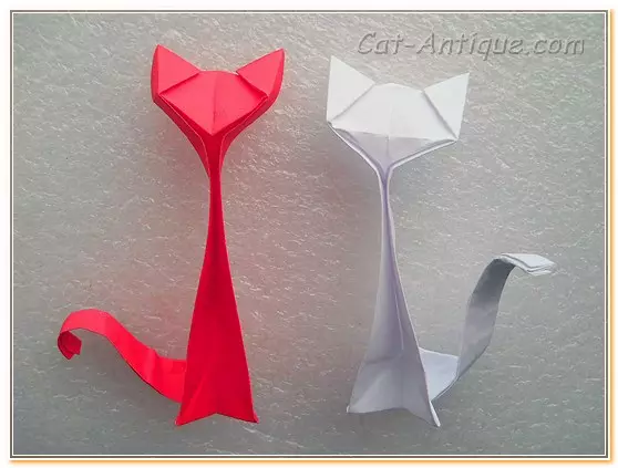 Origami বিড়াল: স্কিম এবং ভিডিও সঙ্গে মাস্টার ক্লাস