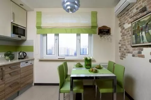 نقوم باختيار تصميم الستائر الخضراء في المطبخ