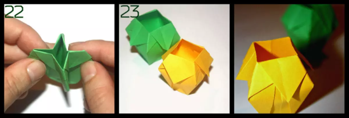 اوریگامی کاغذ گلابی: ویڈیو اور تصویر کے ساتھ ماسٹر کلاس