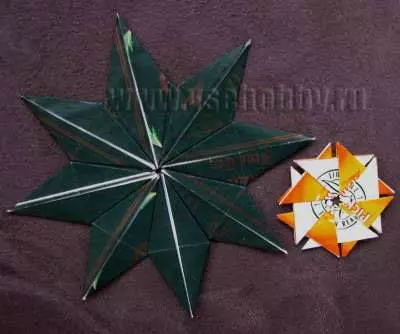 Origami stjerne fra papir: Sådan laver du en bulkfigur med ordninger og video