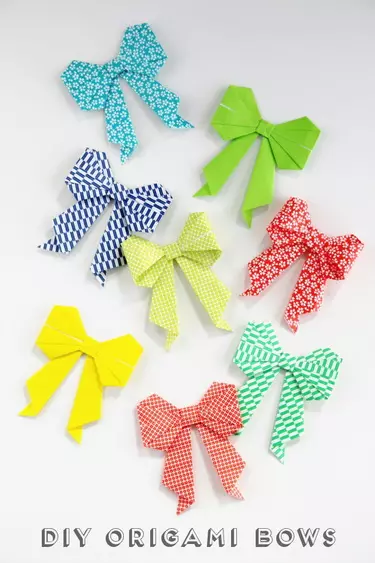 Origami paper bow: sunud-sunod na mga tagubilin sa video at scheme
