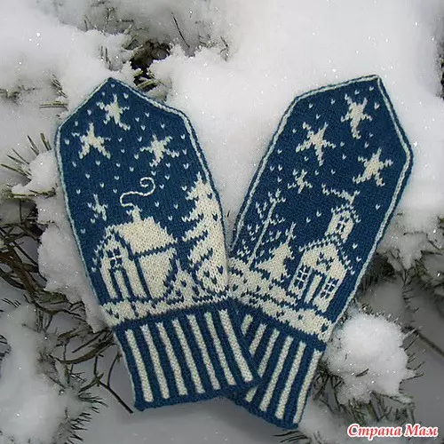 mittens ກັບ Jacquard ຮູບແບບທີ່ມີລະບົບແລະຄໍາອະທິບາຍ