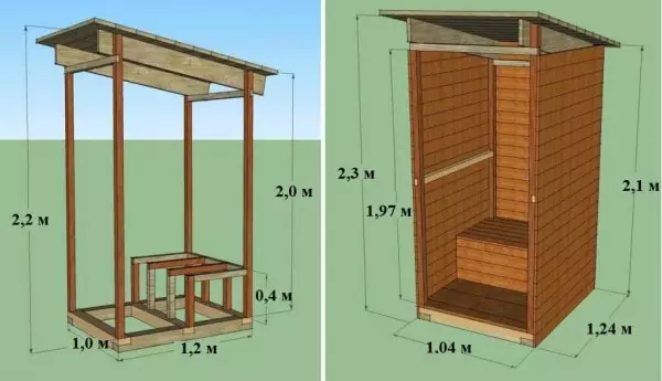 Izgraditi country WC: projekti, crteže, veličine