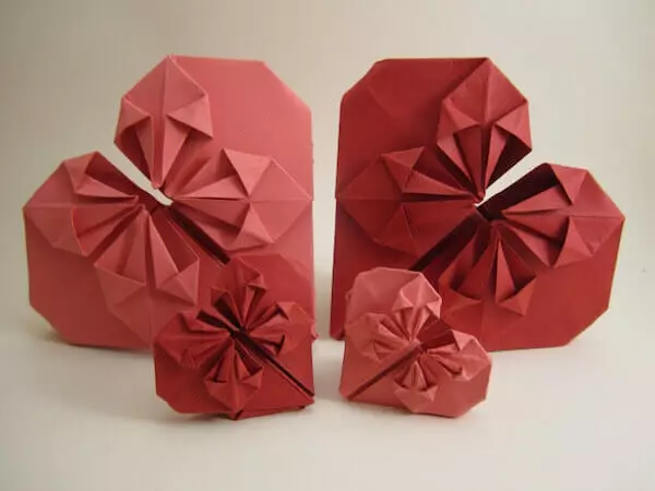 Srdce papíru origami: Jak udělat se schématem a videem