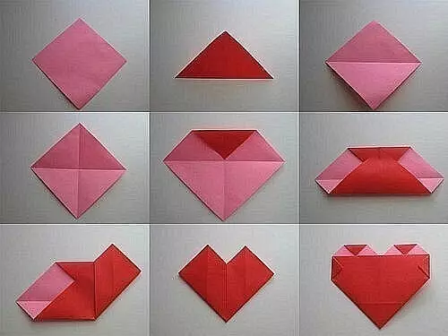 Cuore di carta origami: come fare con uno schema e un video