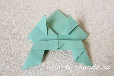 Document de grenouille origami pour enfants: schéma avec photos et vidéo de métiers