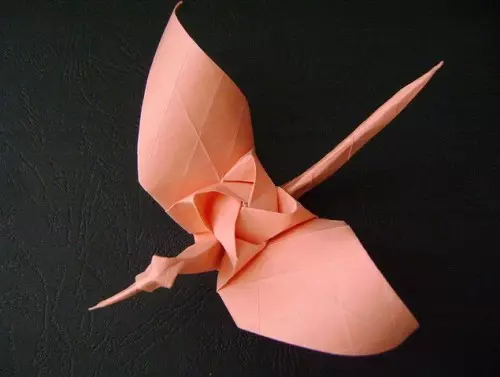 Origami Zhuravlik z papiera s vlastnými rukami: Schéma s fotografiou a videom