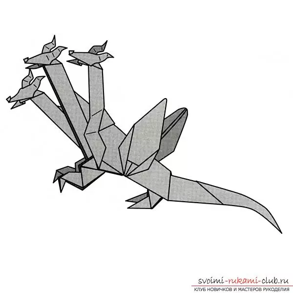 Dragón de origami de papel: como facer para principiantes cun esquema e vídeo