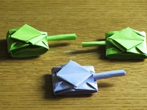 Origami tankur frá pappír: hvernig á að gera IS-7 og T-34 með myndskeið og myndir