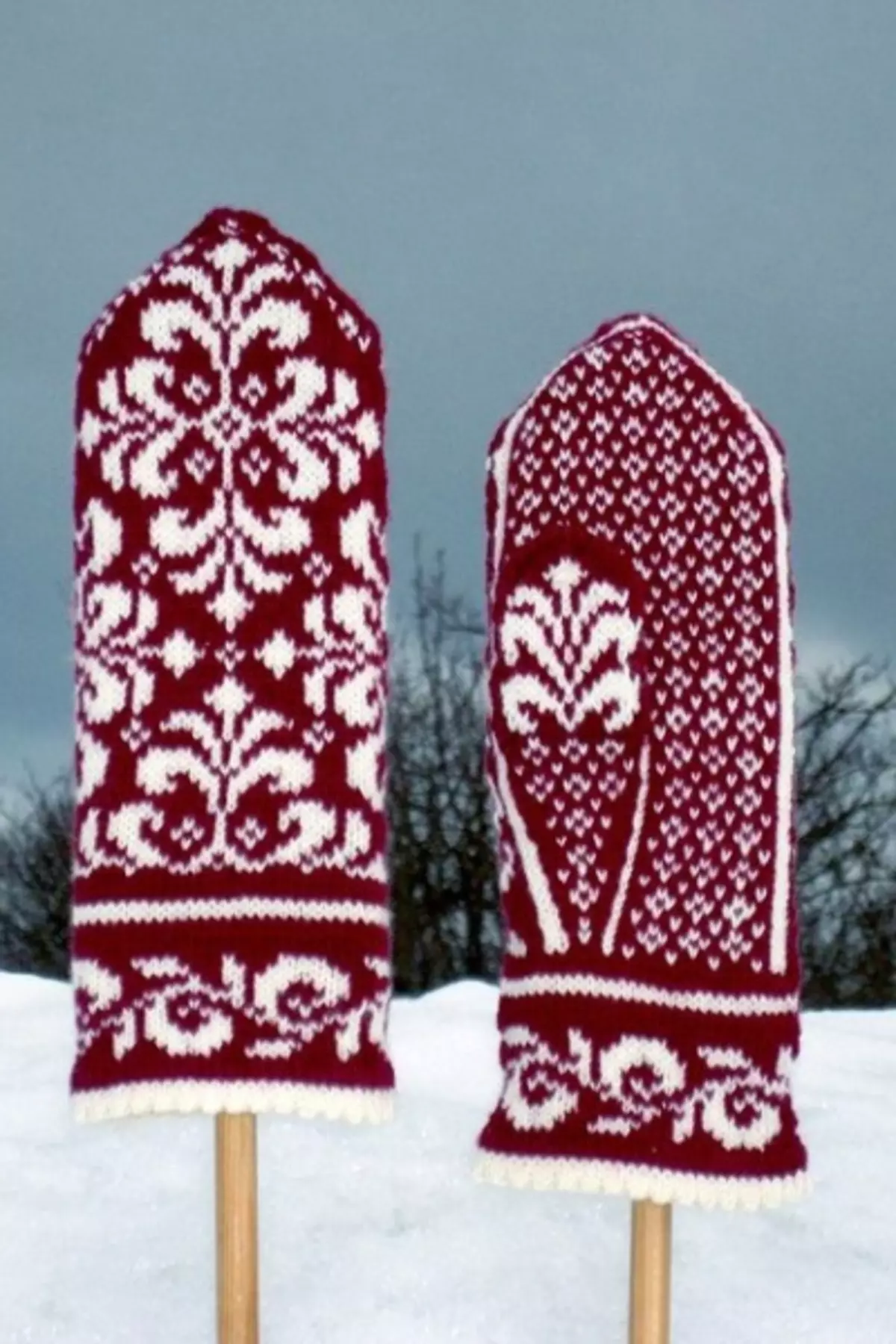 Ръкавици с орнамент плетене игли за плетене: схеми с описание и видео