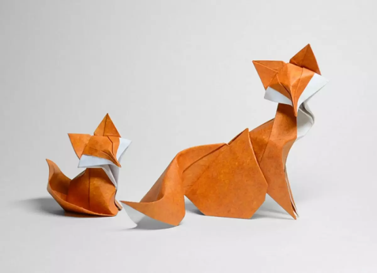 Déieren origami vu Pabeier no Start-up Schemaen: Schemaen a Video zu Russesch