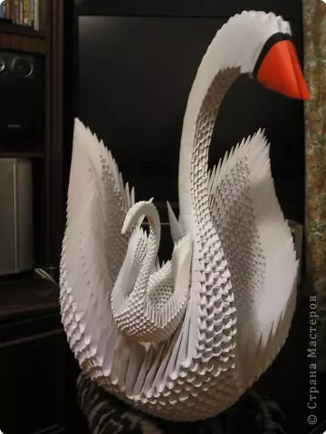 Занаяти от оригами модули: големи животни и лебед с MK и видео