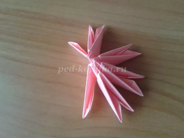 Crafts út origami-modules: grutte bisten en swan mei mk en fideo