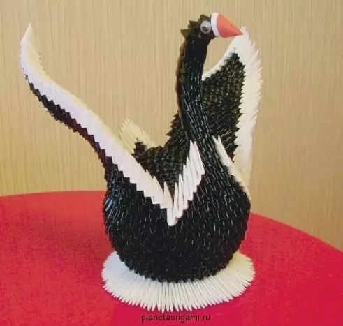 Artesanato de módulos de origami: grandes animais e cisne com mk e vídeo